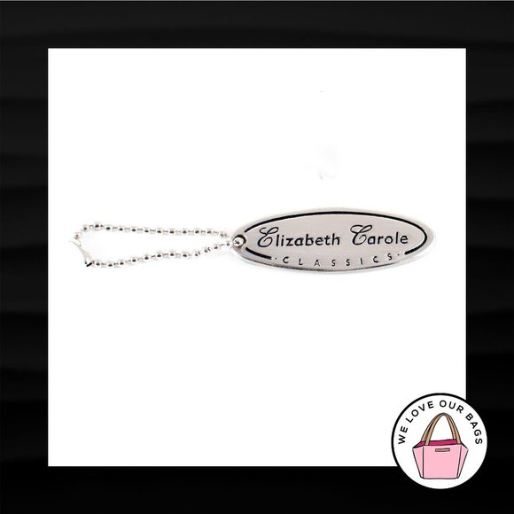 ELIZABETH CAROLE CLASSICS OVAL SILVER METAL KEY FOB BAG CHARM KEYCHAIN HANG TAG - Picture 1 of 1